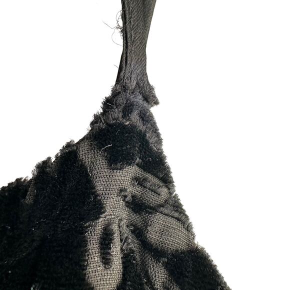 Kiko VTG Velvet Burnout Empire Spaghetti Strap Slip Black Long Dress M / L - Picture 5 of 10